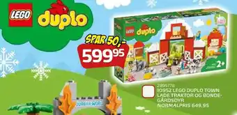 Legekæden 10952 Lego Duplo Town Lade Traktor Og Bonde-Gårdsdyr tilbud