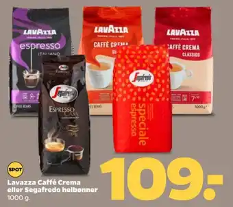 Netto Lavazza Caffé Crema eller Segafredo helbønner tilbud
