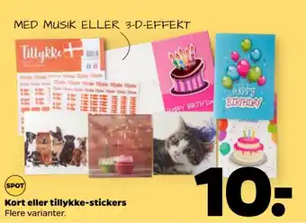 Netto Kort eller tillykke-stickers Flere varianter. tilbud