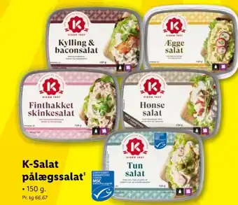 Lidl K-Salat pålægssalat' tilbud