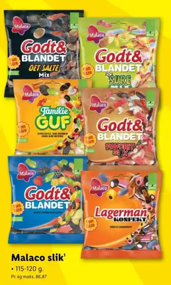 Lidl Malaco slik' tilbud