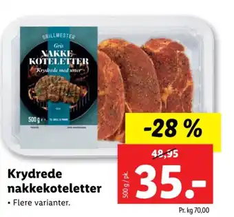 Lidl Krydrede nakkekoteletter tilbud