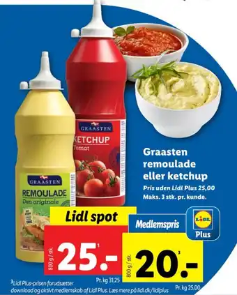 Lidl Graasten remoulade eller ketchup tilbud