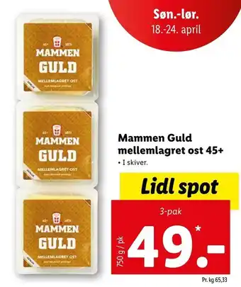 Mammen Guld mellemlagret ost 45+