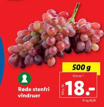 Lidl Røde stenfri vindruer tilbud