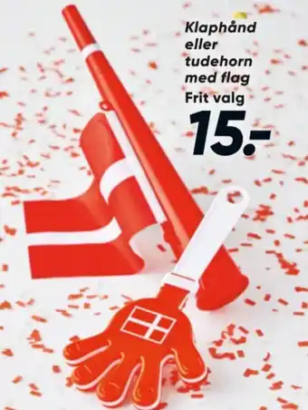 Bilka Klaphånd eller tudehorn med flag Frit valg tilbud