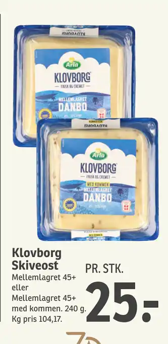 SPAR Klovborg Skiveost tilbud