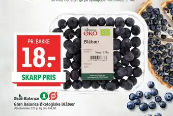 SPAR Grøn Balance Økologiske Blåbær tilbud