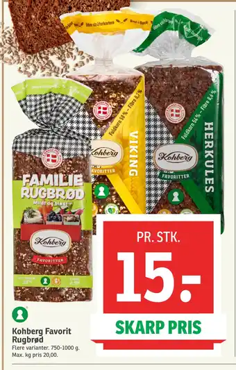 SPAR Kohberg Favorit Rugbrød tilbud