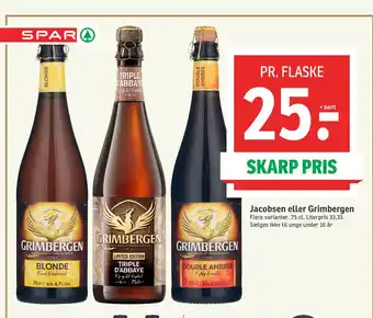 SPAR Jacobsen eller Grimbergen tilbud