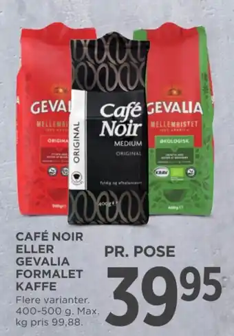 MENY CAFÉ NOIR ELLER GEVALIA FORMALET KAFFE tilbud