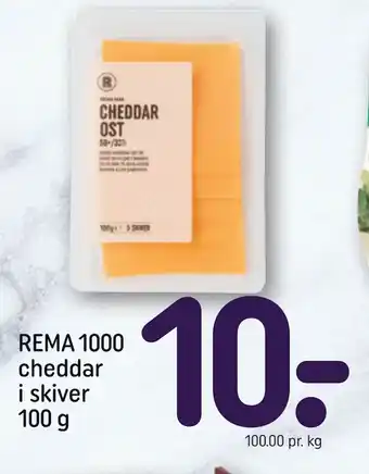 REMA 1000 REMA 1000 cheddar i skiver 100 g tilbud