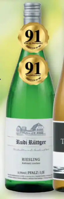 REMA 1000 Rudi Rüttger Riesling Tyskland, 1 liter tilbud