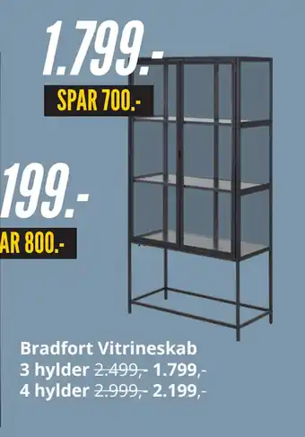 My Home Bradfort Vitrineskab 3 hylder tilbud