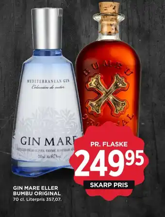 MENY GIN MARE ELLER BUMBU ORIGINAL tilbud