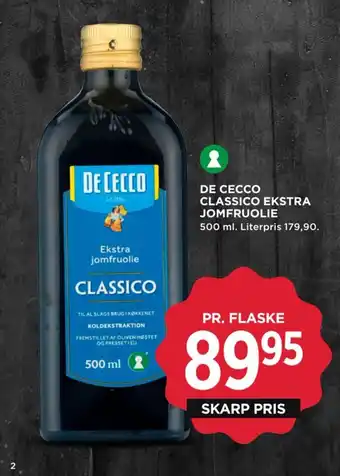MENY DE CECCO CLASSICO EKSTRA JOMFRUOLIE tilbud