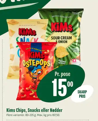 Min Købmand Kims Chips, Snacks eller Nødder tilbud