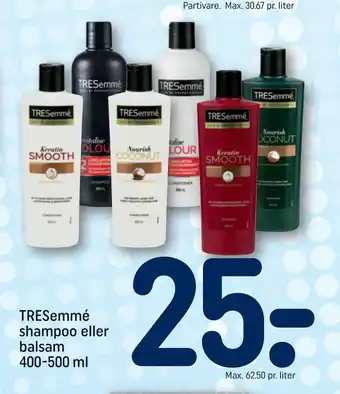 REMA 1000 TRESemmé shampoo eller balsam 400-500 ml tilbud