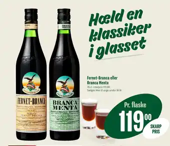 Min Købmand Fernet-Branca eller Branca Menta tilbud