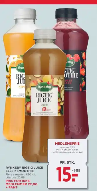 MENY RYNKEBY RIGTIG JUICE ELLER SMOOTHIE tilbud