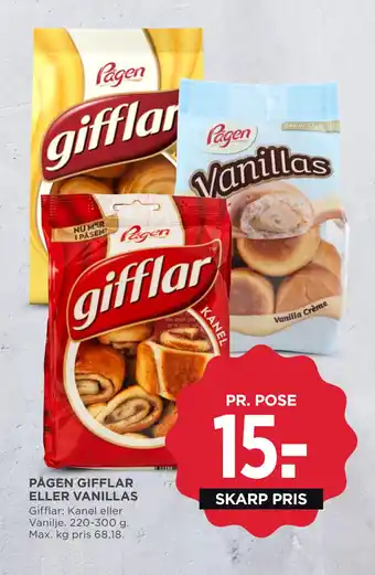 MENY PÅGEN GIFFLAR ELLER VANILLAS tilbud