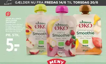 MENY GRØN BALANCE ØKOLOGISK SMOOTHIE tilbud