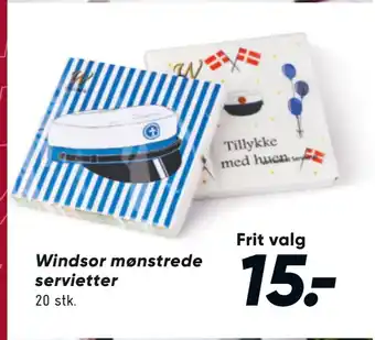 Bilka Windsor mønstrede servietter tilbud