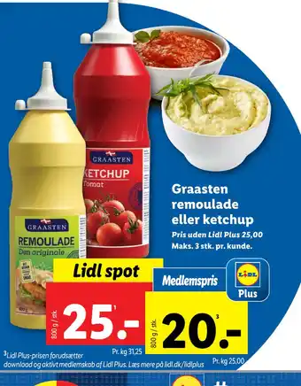 Lidl Graasten remoulade eller ketchup tilbud
