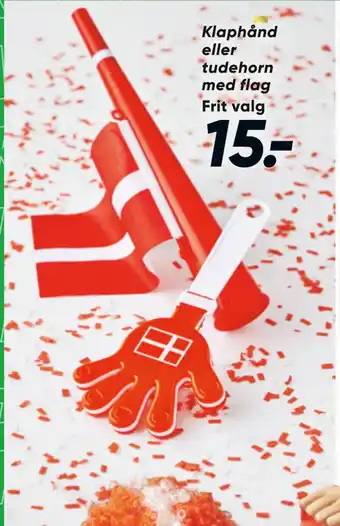 Bilka Klaphånd eller tudehorn med flag tilbud