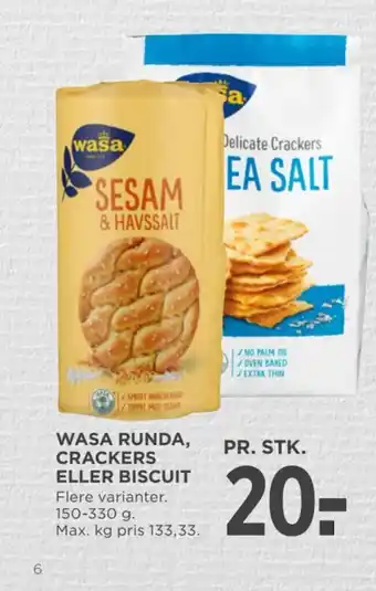 MENY WASA RUNDA, CRACKERS ELLER BISCUIT tilbud