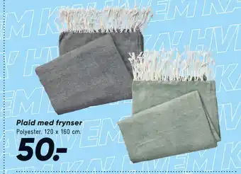 Bilka Plaid med frynser tilbud
