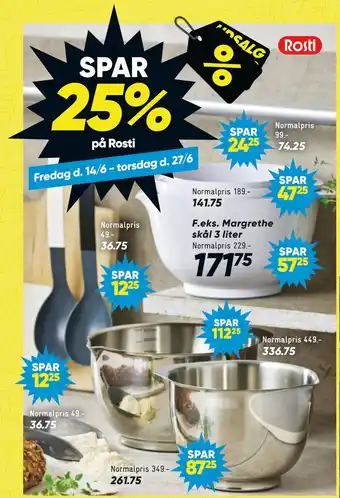 Bilka Spar 25% på Rosti tilbud