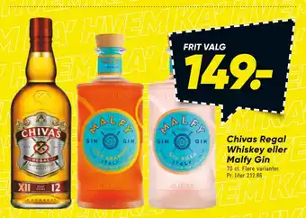 Bilka Chivas Regal Whiskey eller Malfy Gin tilbud