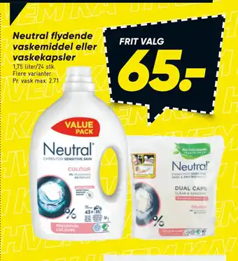 Bilka Neutral flydende vaskemiddel eller vaskekapsler tilbud