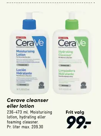 Bilka Cerave cleanser eller lotion tilbud