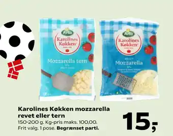 Karolines Køkken mozzarella revet eller tern