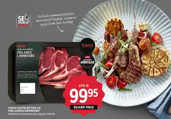 MENY OMHU KOTELETTER AF FRILANDSLAMMEKØD tilbud
