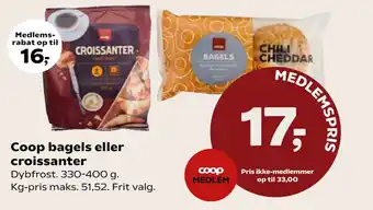 SuperBrugsen Coop bagels eller croissanter tilbud