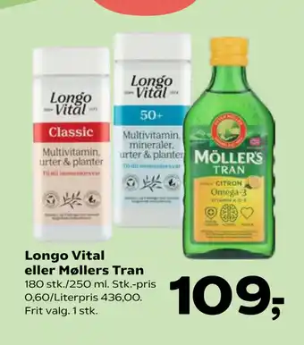 SuperBrugsen Longo Vital eller Møllers Tran tilbud