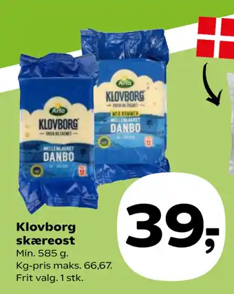 Kvickly Klovborg skæreost tilbud