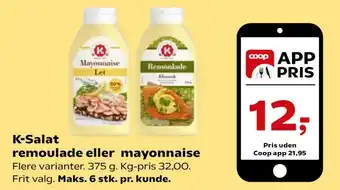Kvickly K-Salat remoulade eller mayonnaise tilbud