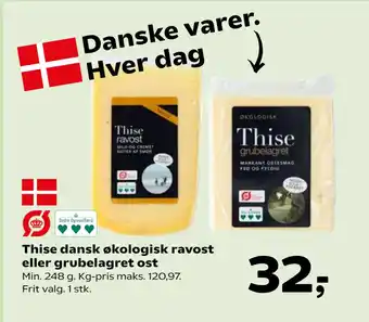 Kvickly Thise dansk økologisk ravost eller grubelagret ost tilbud