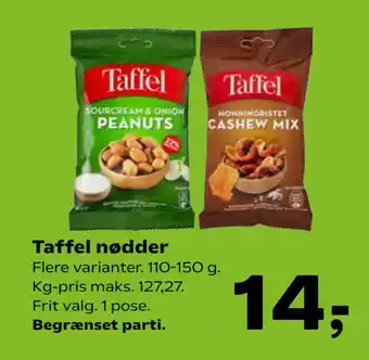 Kvickly Taffel nødder tilbud