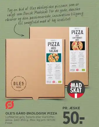 MENY OLE'S GÅRD ØKOLOGISK PIZZA tilbud