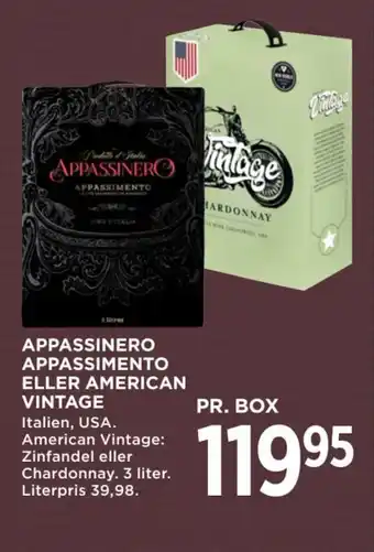 MENY APPASSINERO APPASSIMENTO ELLER AMERICAN VINTAGE tilbud