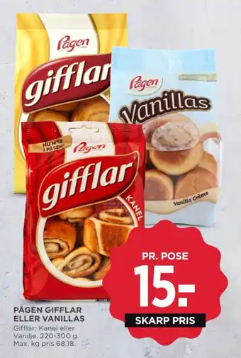 MENY PÅGEN GIFFLAR ELLER VANILLAS tilbud