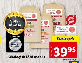 Let-Køb Økologisk hård ost 45+ tilbud