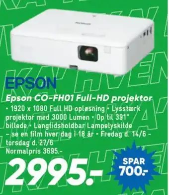 Bilka Epson CO-FH01 Full-HD projektor tilbud