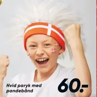 Hvid paryk med pandebånd