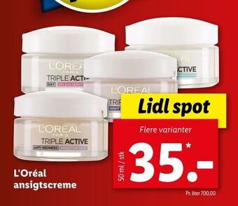 Let-Køb L'Oréal ansigtscreme tilbud